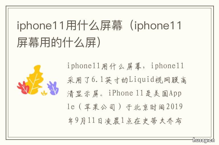 iphone11用什么屏幕 苹果11手机用的什么屏幕