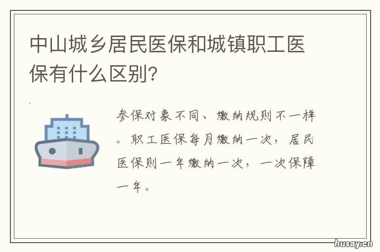 中山城乡居民医保和城镇职工医保有什么区别? 中山市城镇居民医保报销比例