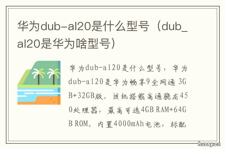 华为dub-al20是什么型号 华为手机dub—al20是什么型号