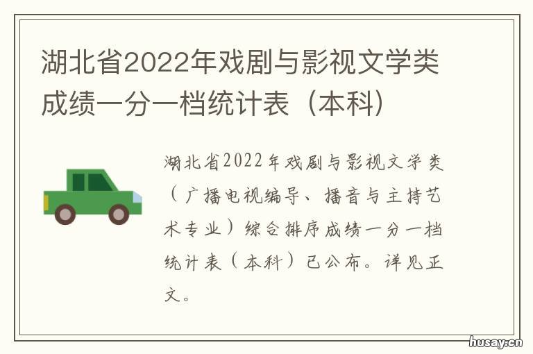湖北省2022年戏剧与影视文学类成绩一分一档统计表 湖北艺术职业学院戏剧影视表演
