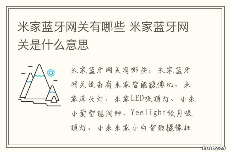 米家蓝牙网关有哪些 米家蓝牙网关有哪些型号
