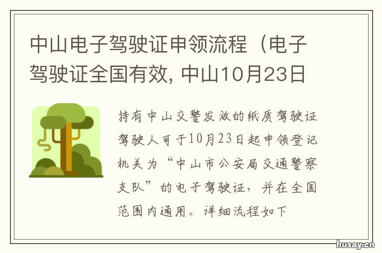 中山电子驾驶证申领流程（电子驾驶证全国有效 电子驾驶证全国有效, 中山10月23日开始申领