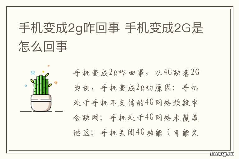 手机变成2g咋回事 手机有时变成2g怎么回事