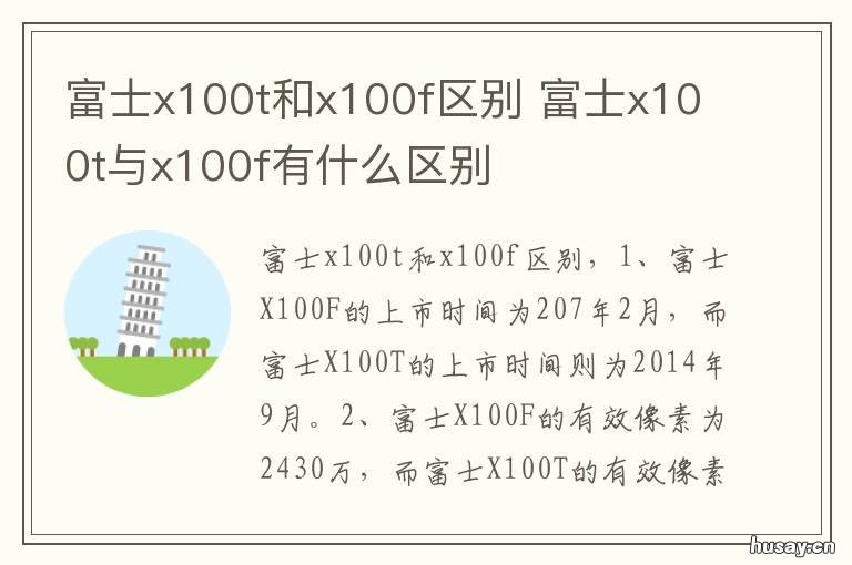 富士x100t和x100f区别