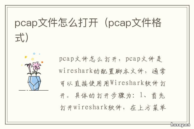 pcap文件怎么打开 pcap文件格式