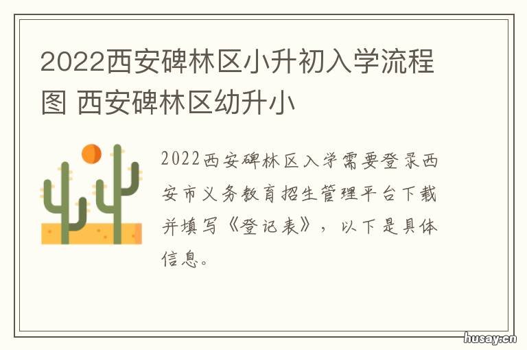 2022西安碑林区小升初入学流程图 2020西安市碑林区小升初学区划分