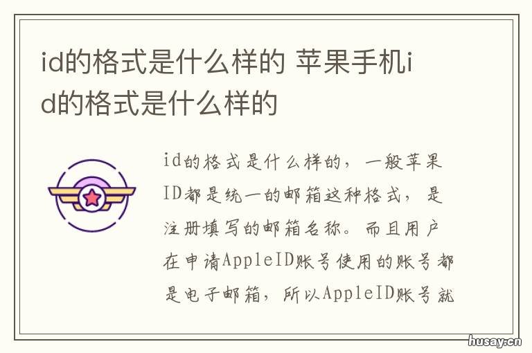id的格式是什么样的 id格式是什么意思