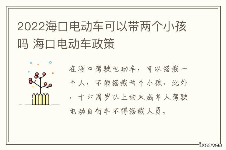 2022海口电动车可以带两个小孩吗 2020海口能骑摩托车吗