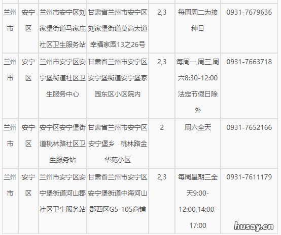 兰州安宁区疫苗接种点一览表 兰州市安宁区打疫苗