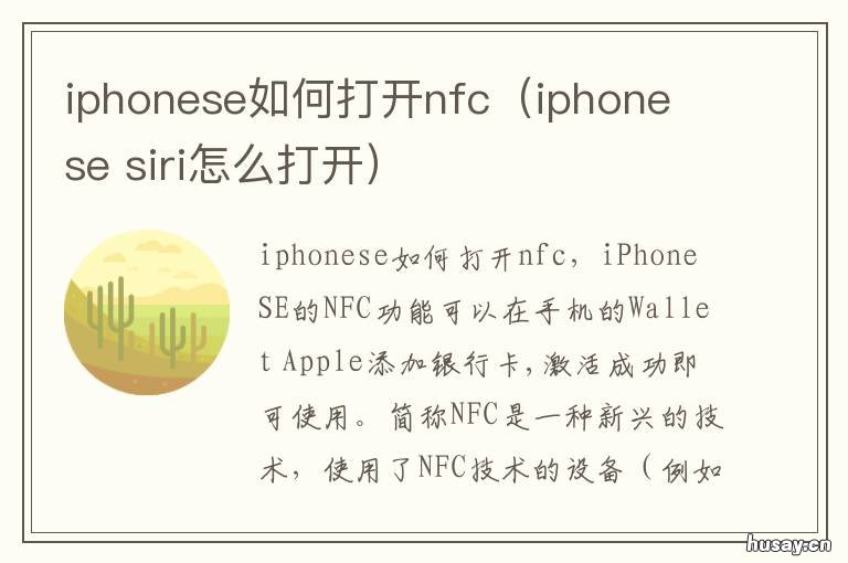 iphonese如何打开nfc（iphone 苹果手机seir怎么打开