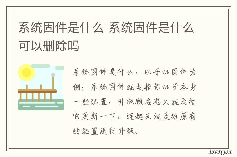 系统固件是什么