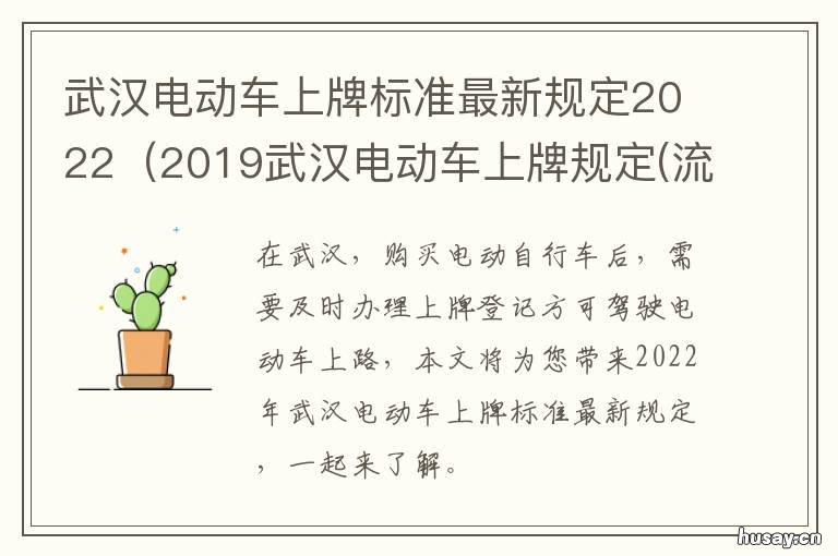武汉电动车上牌标准最新规定2022(2019武汉电动车上牌规定(流程 武汉电动车上牌标准最新政策