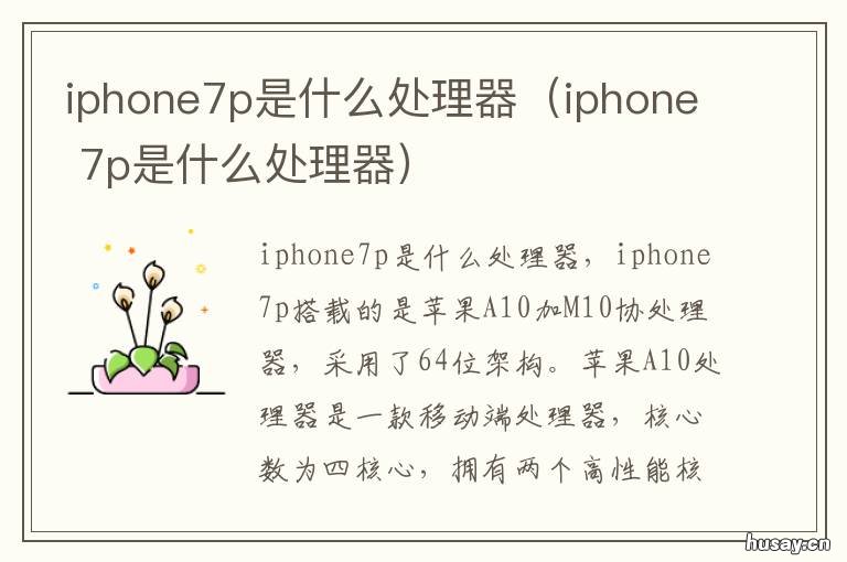 iphone7p是什么处理器（iphone iphone7P处理器
