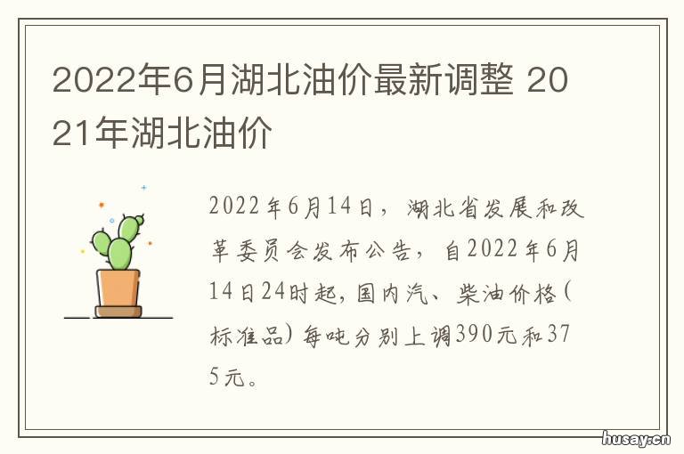 2022年6月湖北油价最新调整 湖北油价今日24时下调