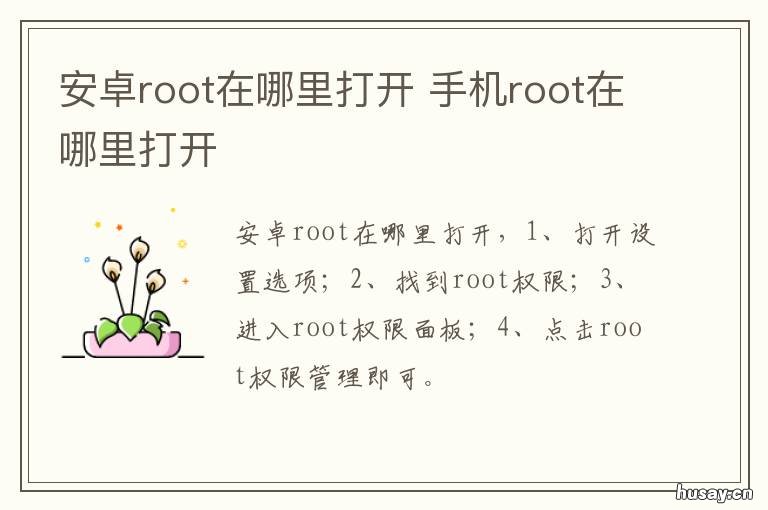 安卓root在哪里打开 怎样打开手机root