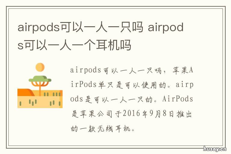 airpods可以一人一只吗 airpods可以两个人用吗