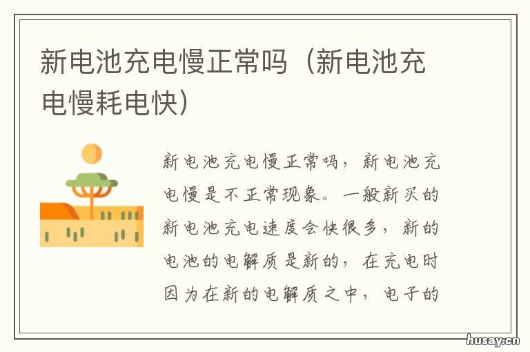 新电池充电慢正常吗 新电池充电很快正常吗