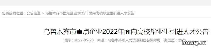 2022年乌鲁木齐市重点企业面向高校毕业生引进人才公告 乌鲁木齐2020年规划