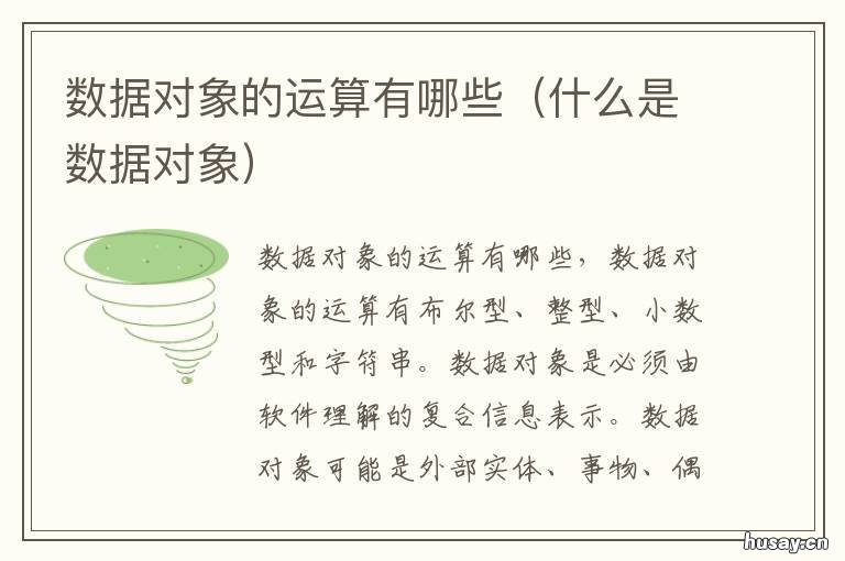 数据对象的运算有哪些 位运算的对象可以是什么类型的数据