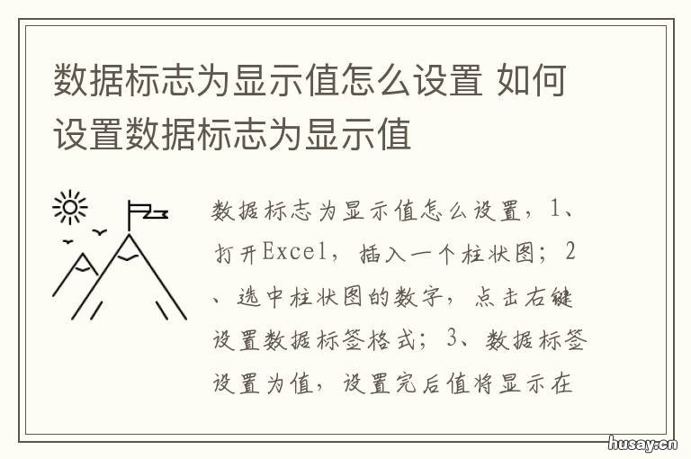 数据标志为显示值怎么设置 如何设置数据标志为显示值