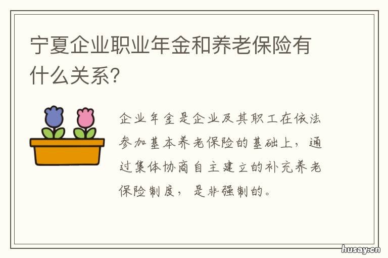 宁夏企业职业年金和养老保险有什么关系？ 宁夏职业年金标准